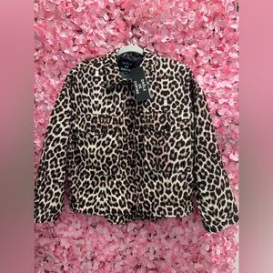 Drole de copine leopard print TU button up jacket
